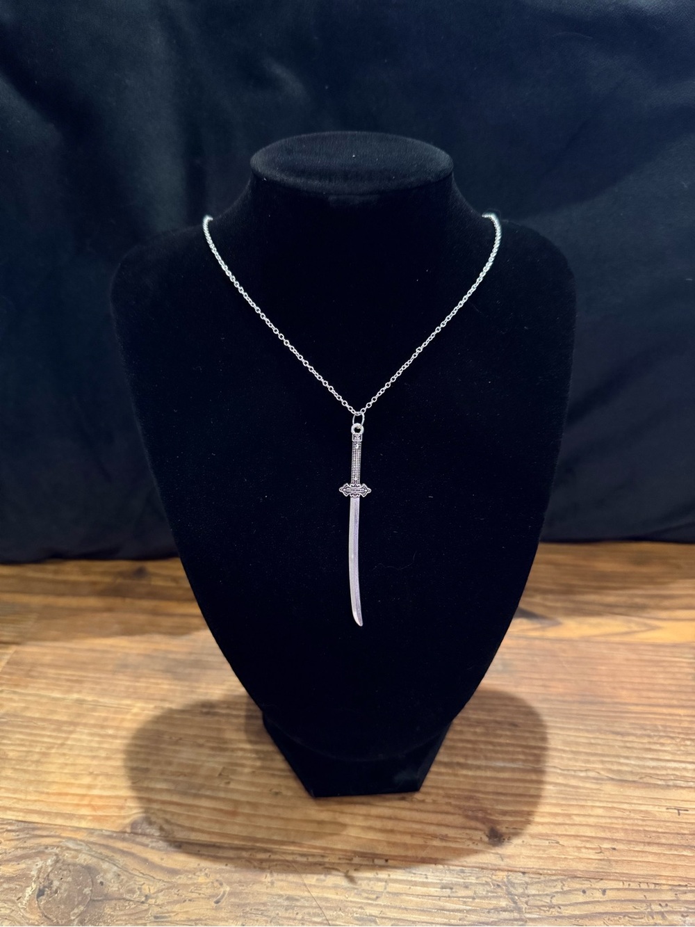 Silver sword necklace